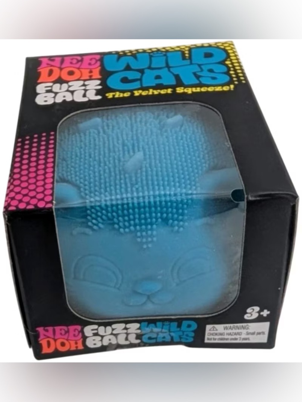 Schylling NeeDoh Blue Fuzz Ball Wild Cat